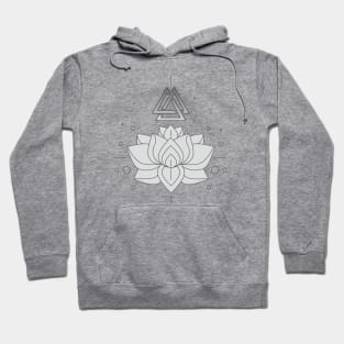 Grey Lotus Flower Hoodie